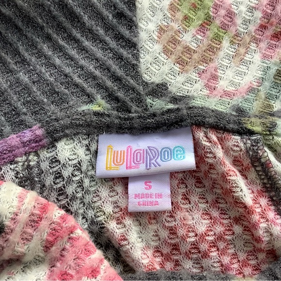 EUC, Lu LaRoe, Cowl Neck, split front, waffle knit top. Oversized Small - Picture 8 of 8